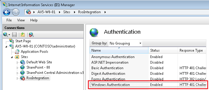 Enable Windows Authentication