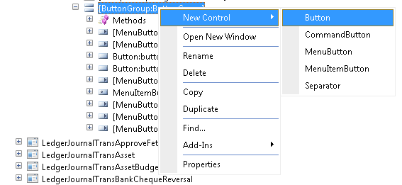 Select New Control &gt; Button