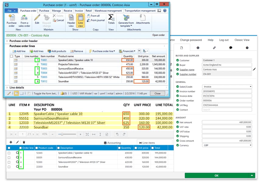 Purchase Order Matching