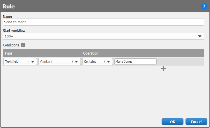 The Rule dialog The Rule dialog